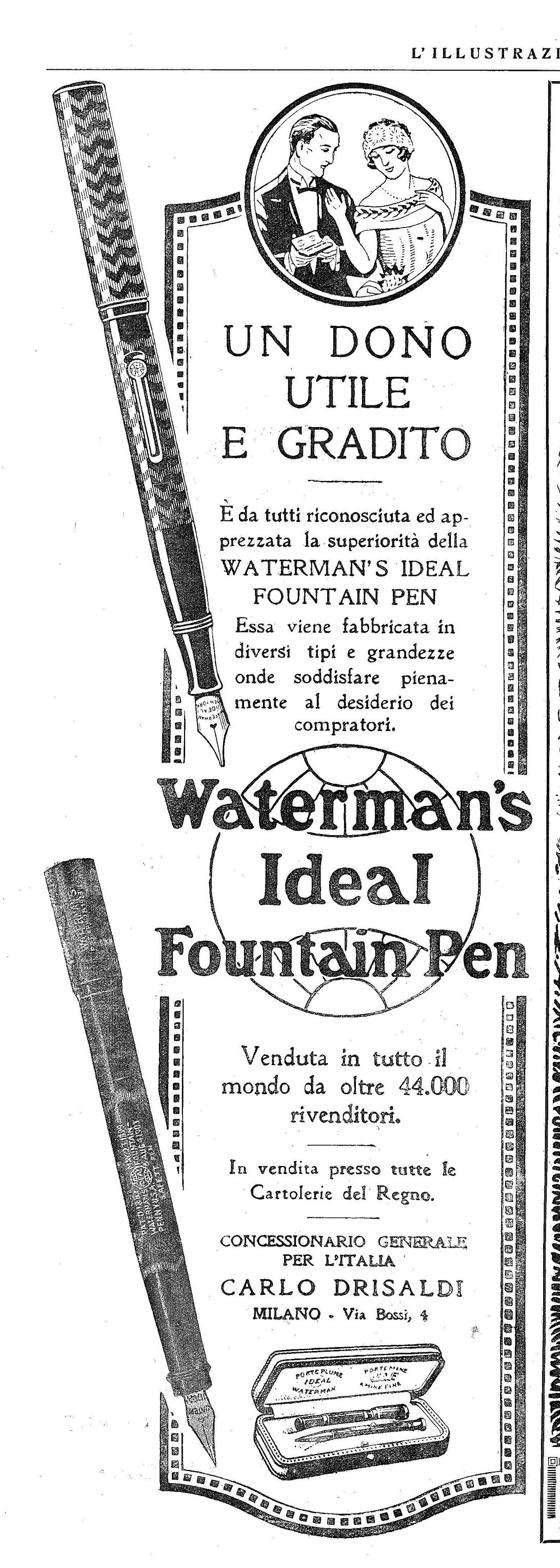 1. WATERMAN - modello x - L'Illustrazione Italiana - Anno LI. N.19 - 1924-05-11- pag.601.jpg
