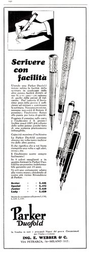 PARKER - Duofold celluloide - 1929-08-11. L'Illustrazione Italiana, Anno LVI - N.32, pag.240 - Copia.jpg (2.12 MiB) Visto 4866 volte PARKER - Duofold celluloide - 1929-08-11. L'Illustrazione Italiana, Anno LVI - N.32, pag.240
