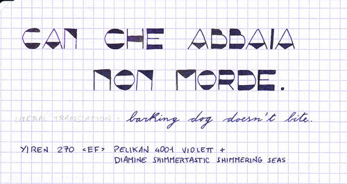 Pelikan 4001 Violett Diamine Seas Proverbio Can Abbaia Morde.jpg