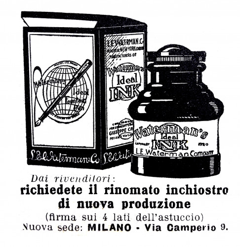 1. WATERMAN – INK - 1933-11-12. La Domenica del Corriere. Anno XXXV n.46, pag.7.jpg (1.39 MiB) Visto 5147 volte WATERMAN – INK – 1933.11.12. La Domenica del Corriere. Anno XXXV n.46, pag.7