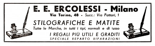 ERCOLESSI - Generica Marca. 1935.12.08. Radiocorriere. Settimanale dell'EIAR pag.28