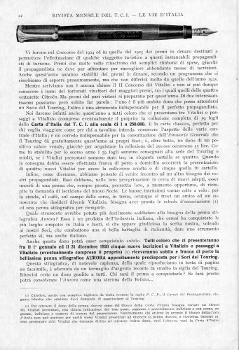 AURORA - RA2 pubblicitaria TCI - 1926-01. Le Vie d'Italia. Anno XXXII, n.1, pag.12