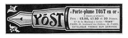 YOST - Generica Marca - 1902-01-04. L'Illustration. pag.5 annonces.jpg (1.1 MiB) Visto 1769 volte YOST - Generica Marca - 1902-01-04. L'Illustration. pag.5 annonces