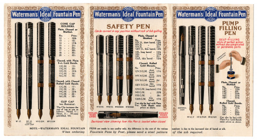 25. WATERMAN - circa 1910 - Eyedropper, Safety, Pump filler, Sleeve filler - UK Leaflet. BACK.jpg