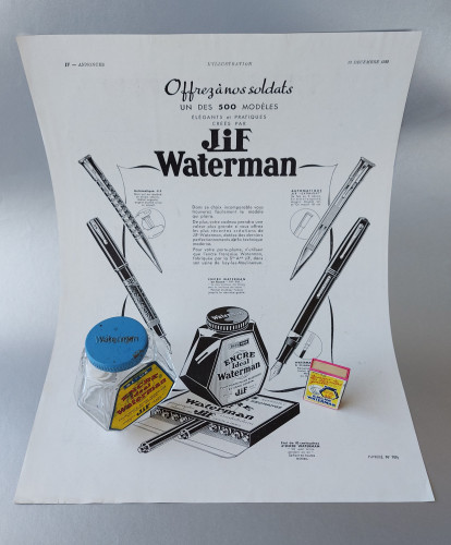 46. Waterman Flacon Tip-Fill Ad & matchbox.jpg