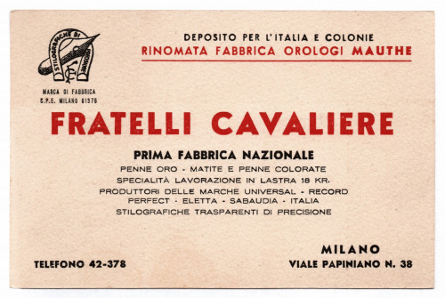 2. FRATELLI CAVALIERE - ca. 1940 - Cartoncino pubblicitario.jpg