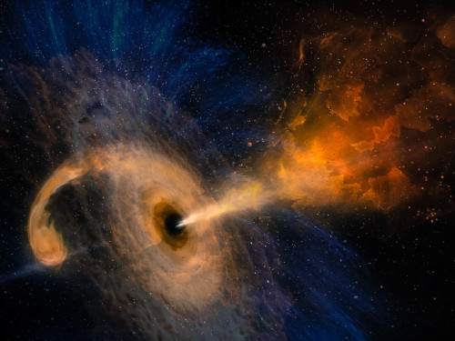 rappresentazione artistica di un buco nero