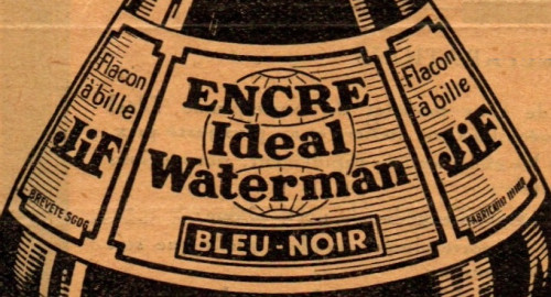 8. WATERMAN - ISTRO - 1935 -  Ink bottle Flacon doseur a bille JIF - RETRO - LABEL DETAIL.jpg
