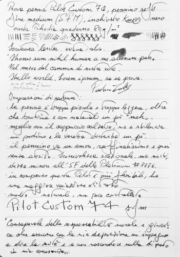 Pilot Custom 74 - Abulafia (scrittura)