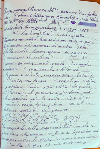 Aurora 88P - Abulafia - Scrittura