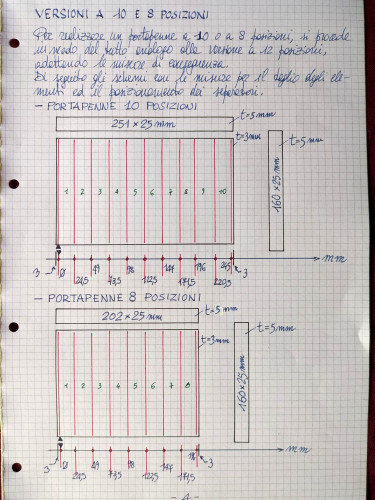 Espositore portapenne: misure (8 e 10 pos.)