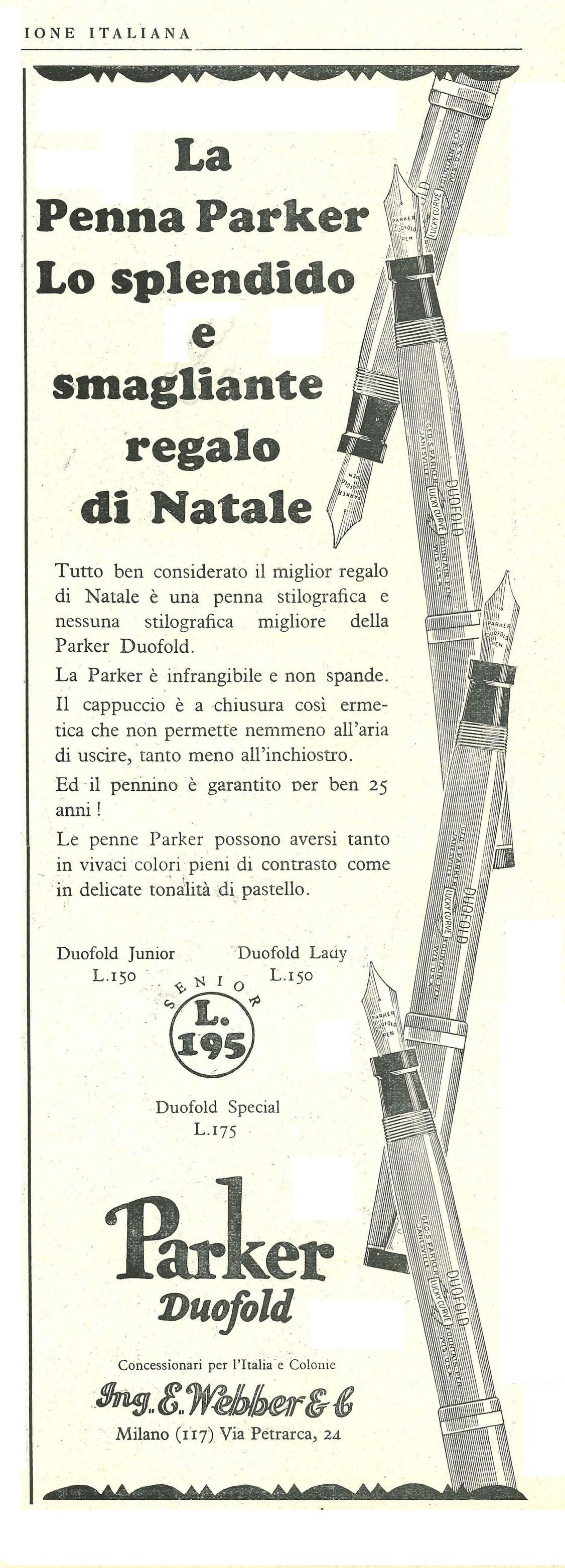 6. PARKER - Duofold - 1927-12-18. L'Illustrazione Italiana - Anno LIV - N.51, pag.II..jpg