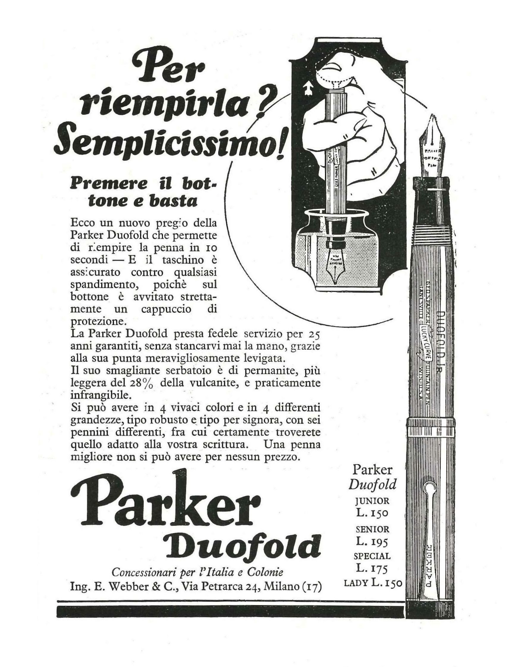 7. PARKER - Duofold Jr. - 1928-06-17. L'Illustrazione Italiana - Anno LV - N.25, pag.IX..jpg