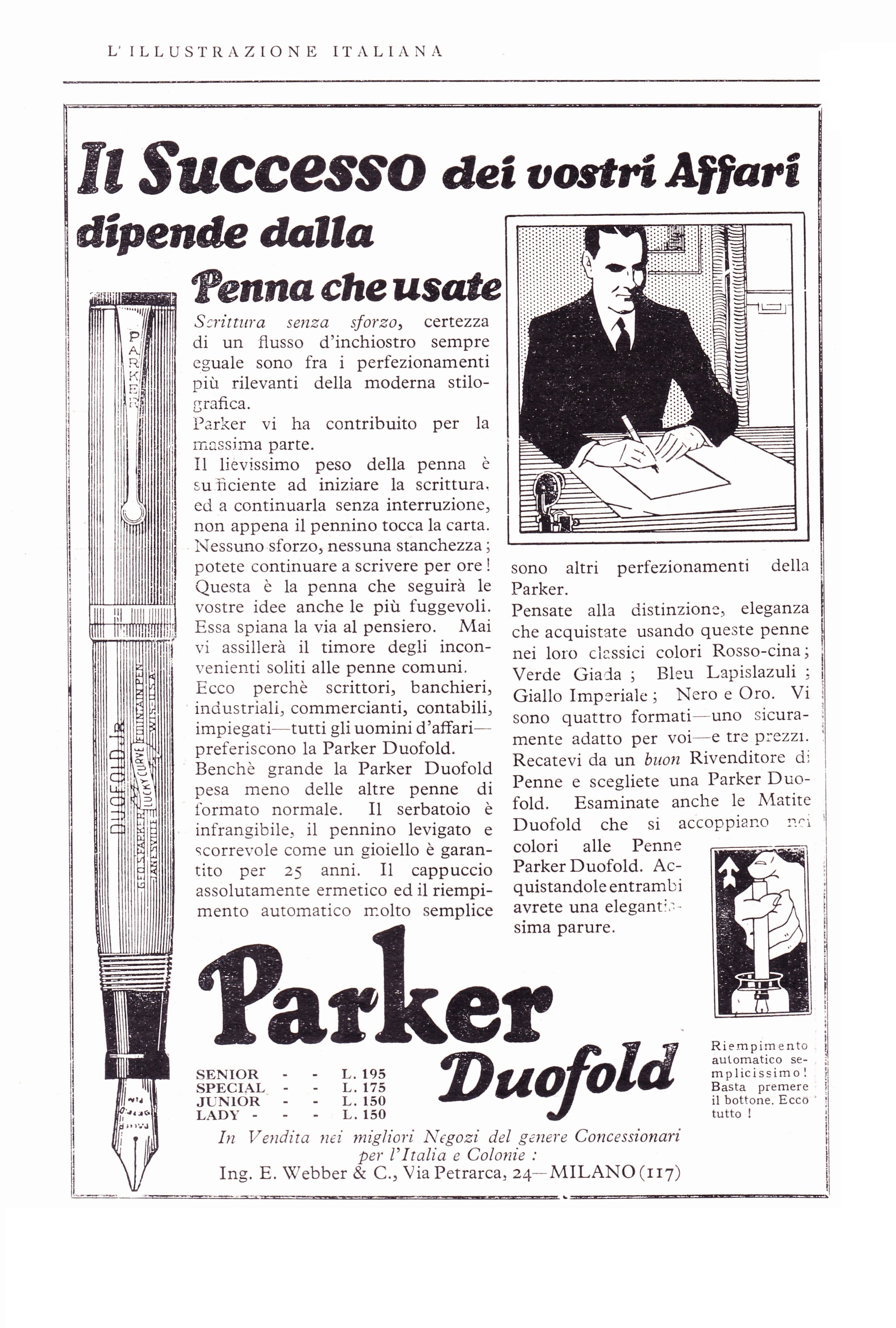 9. PARKER - Duofold Jr. - 1928-10-28 - L'Illustrazione Italiana - Anno LV - N.44 - pag.383.jpg