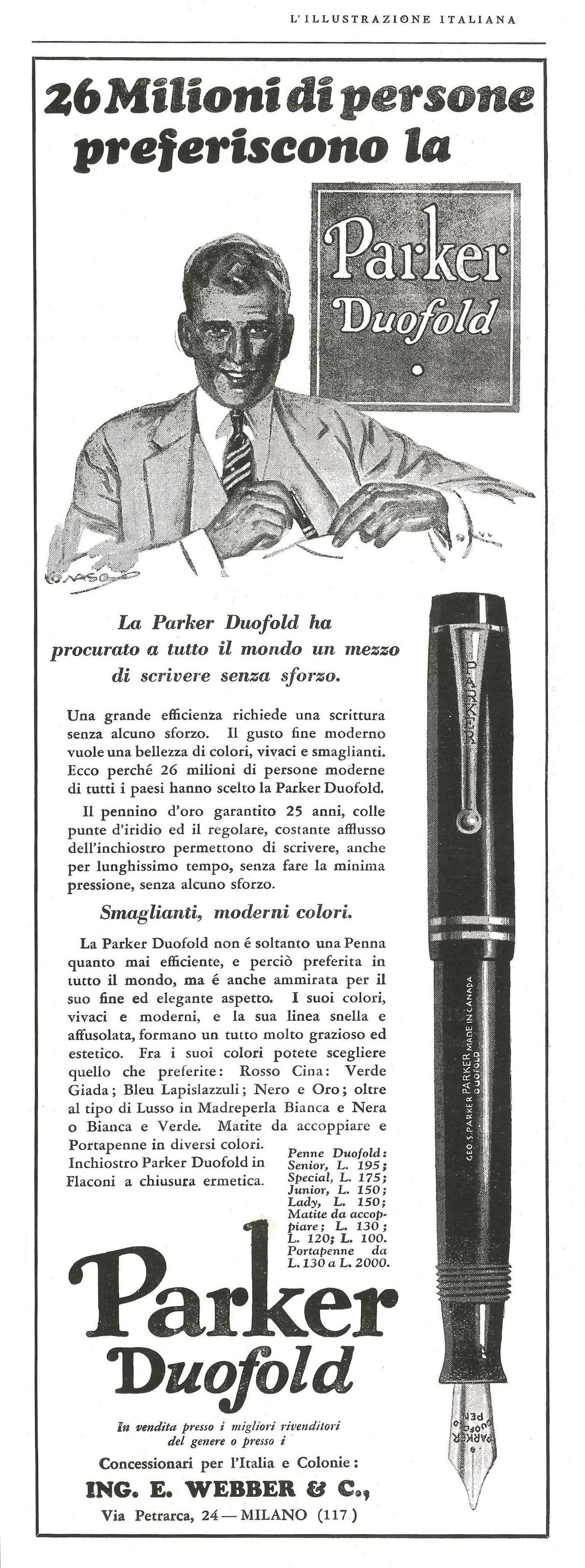 13. PARKER - Duofold - 1931-04-19. L'Illustrazione Italiana - Anno LVIII - N.16, pag.564..jpg