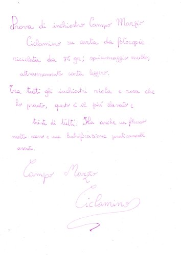 Prova su carta da fotocopie riciclata.