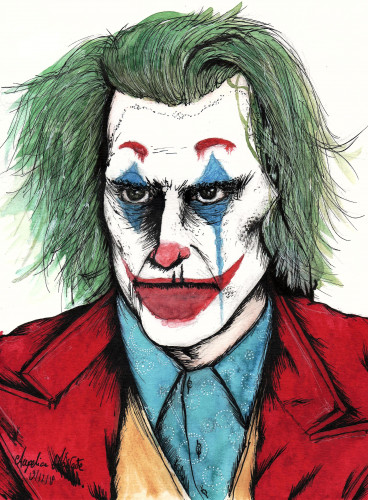 Ritratto ad inchiostro di Joker (Arthur Fleck). Tutti i diritti sono riservati all'autrice.