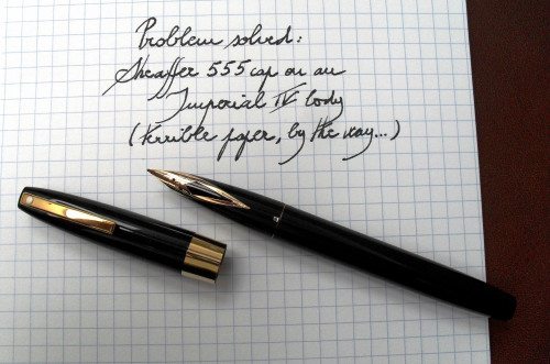 Sheaffer 555 cap - Imperial IV body - writing sample.JPG