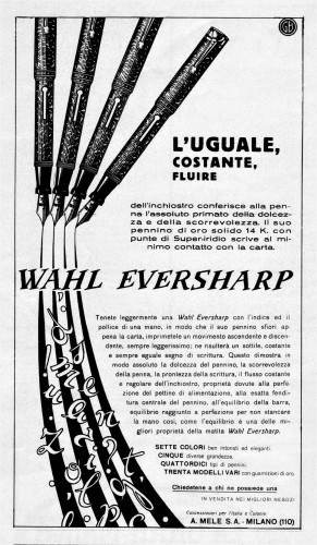 WAHL EVERSHARP – 1928-12-20. Tulip clip – Il Secolo XX - anno XXVII, N. 14, pag.40