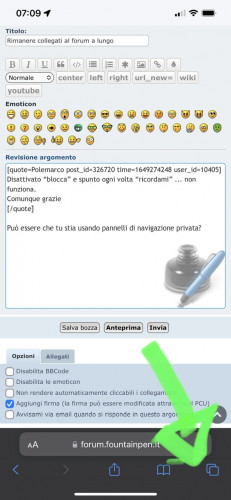 Tap nell’angolo per vedere i pannelli aperti