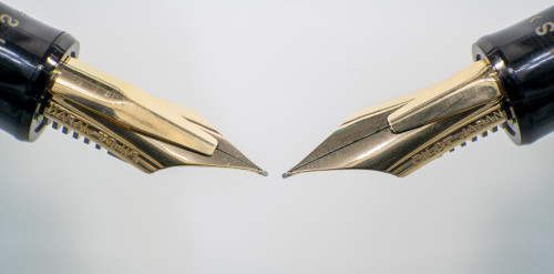 Due foto unite in post produzione del pennino della Pilot Justus 95. 40mm 8” f16 ISO100 anelli distanziatori per un totale di 52mm