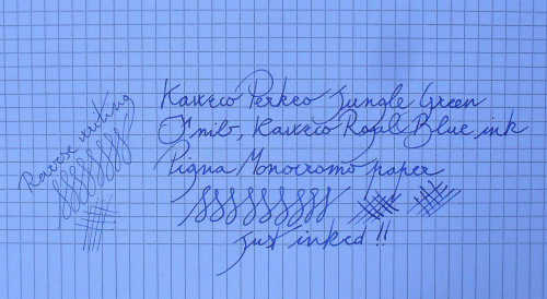 Kaweco Perkeo Jungle Green - write test.JPG