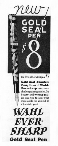 WAHL EVERSHARP. 1928-11-10. Black and Pearl DecoBand - Collier’s – Vol.82, N.19, pag.54